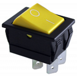 Выключатель клавишный C1550AL (I-0), черн. корпус, желт. клавиша